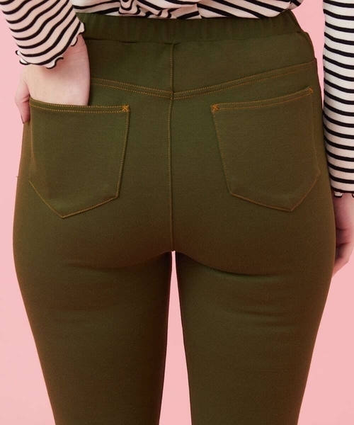 Jocomomola（ホコモモラ） パンツ 刺繍入り裏起毛レギンスパンツ