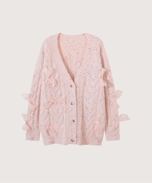 カーディガン メッシュリボンジェレシーカーディガン Mesh Ribbon Jeresy Cardigan レディース