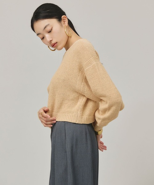 Curensology 2WAYニットプルオーバー ベージュ Curensology ニット セーター Curensology(カレンソロジー)/2WAY