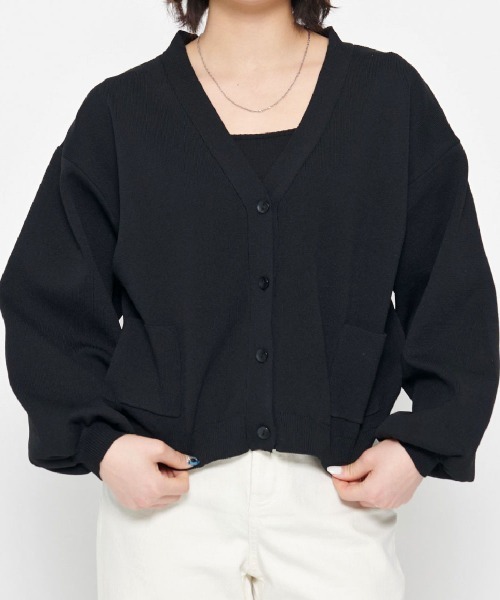 カーディガン 「spiritoso」ボリュームスリーブショートカーディガン レディース spiritoso カーディガン 「spiritoso」ボリュームスリーブ