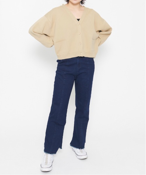 カーディガン 「spiritoso」ボリュームスリーブショートカーディガン レディース spiritoso カーディガン 「spiritoso」ボリュームスリーブ