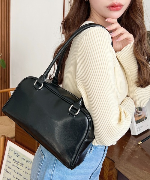 moment+ ボストンバッグ ロングハンドルボストンバッグ レディース