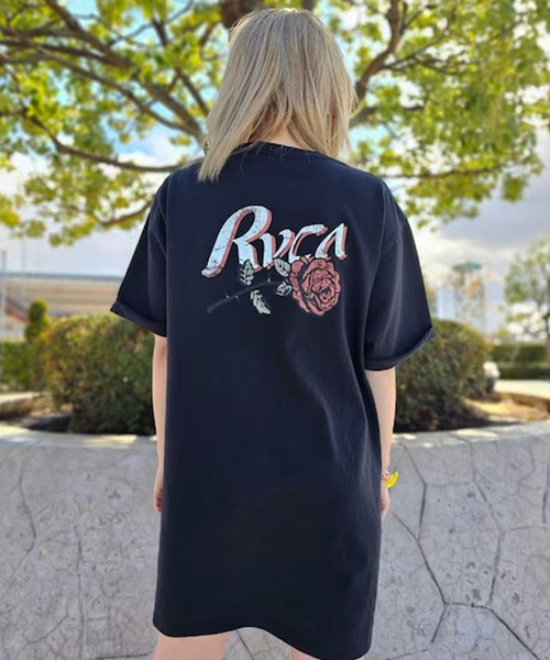 45r 半袖 シャツワンピース RVCA（ルーカ） ワンピース 半袖 Tシャツワンピース BF043-P36