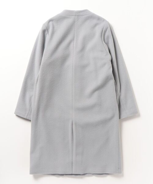 「Perfect Suit FActory」 ノーカラーコート M グレー レディース_画像2