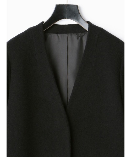 「Perfect Suit FActory」 ノーカラーコート M グレー レディース_画像9