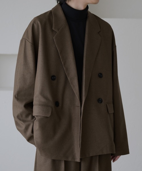 【美品】完売品 epnok セットアップ メランジツイルノーカラージャケット epnok（エプノック）の「メランジツイルノーカラージャケット