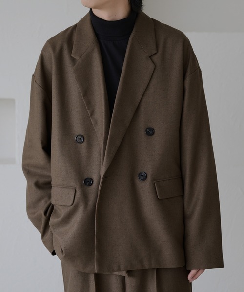 【美品】【M】T−JACKET ダブルブレスト　メランジテーラードジャケット UNISEX》【LIMITED EDITION】Dress-Fit Peaked Lapel Double