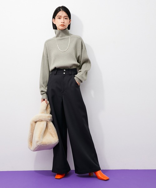 「ADAM ET ROPE'」 タートルネックニット FREE ベージュ系その他 レディース_画像2