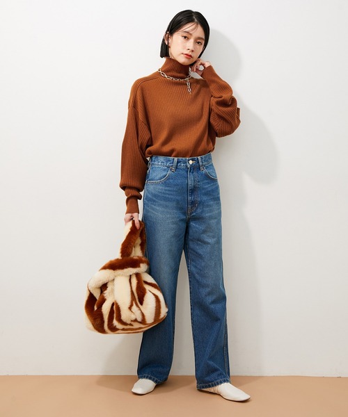 「ADAM ET ROPE'」 タートルネックニット FREE ベージュ系その他 レディース_画像4