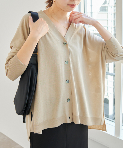 Spick and Span 美品❗️ シルキーヤーンカーディガン Spick＆Span カーディガン シルキーヤーンオーバーサイズ