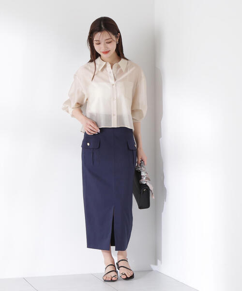 「PROPORTION BODY DRESSING」 7分袖ブラウス MEDIUM ブラック レディース PROPORTION BODY DRESSING 「PROPORTION DRESSING」 7分袖