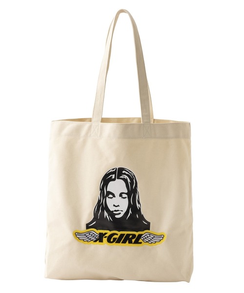 早い者勝ち X-girl ANGEL FACE PATCH TOTE BAG アクセントに◎ ANGEL FACE PATCH TOTE BAG（トートバッグ）｜X-girl（エックス