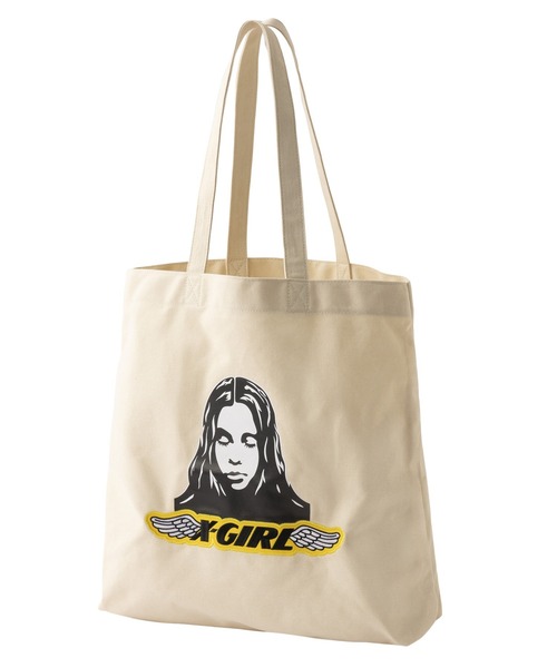 X-girl トートバッグ ANGEL FACE PATCH TOTE BAG レディース