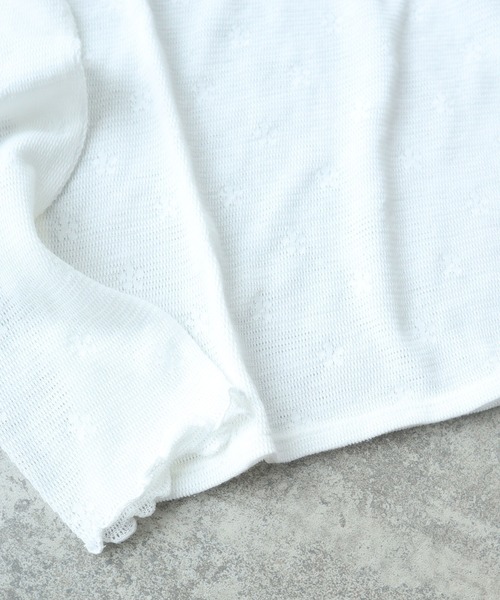 bulle de savon tシャツ hana×mesh ジャガード ハイネック長袖