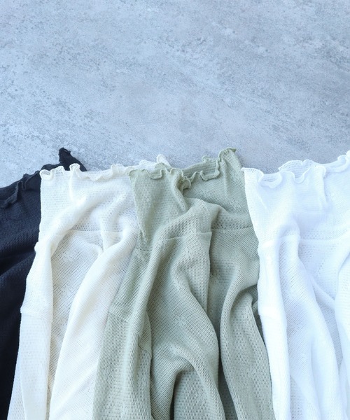 tシャツ hana×mesh ジャガード ハイネック長袖プルオーバー レディース bulle de savon tシャツ hana×mesh ジャガード ハイネック長袖