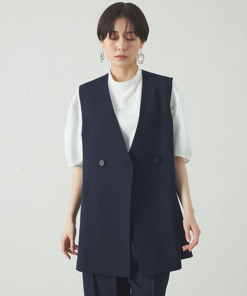 SOEJU ソージュ　ウールライクショートジレ　ベスト　ネイビー ウールライクショートジレ - SOÉJU online store｜上質な大人の