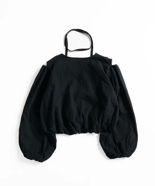 MUHET（ミュエータ） ブラウス シャツ v neck balloon blouse / V