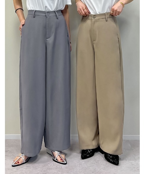パンツ 「夏の体型カバーに」「低身長/高身長/大きいサイズ有」アンクルソフトカーブパンツ レディース | Re:EDIT | 31
