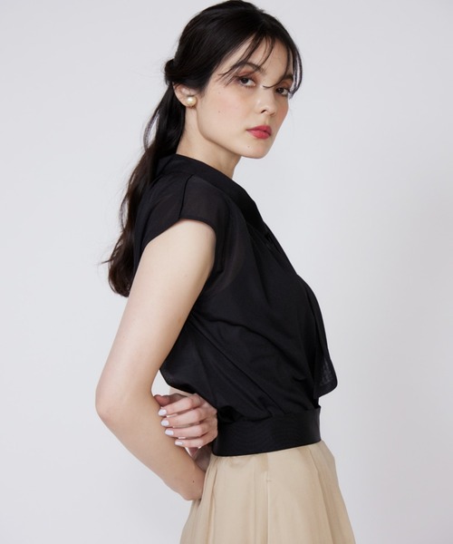 tシャツ アシンメトリーシアーカットソー レディース Maglie le cassetto tシャツ アシンメトリーシアーカットソー
