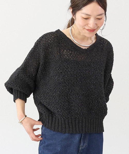 ニット+セーター UND 2WAY YARN LACE UP KNIT TOP Ameri（アメリ）の「UND 2WAY YARN LACE UP KNIT TOP（ニット/セーター