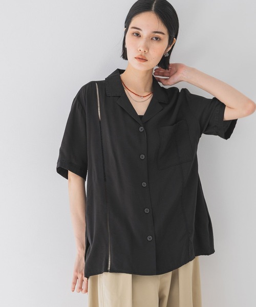 ブラウス シャツ フリンジカイキンシャツ レディース JEANASIS ブラウス シャツ サイドタックカイキンシャツ SS