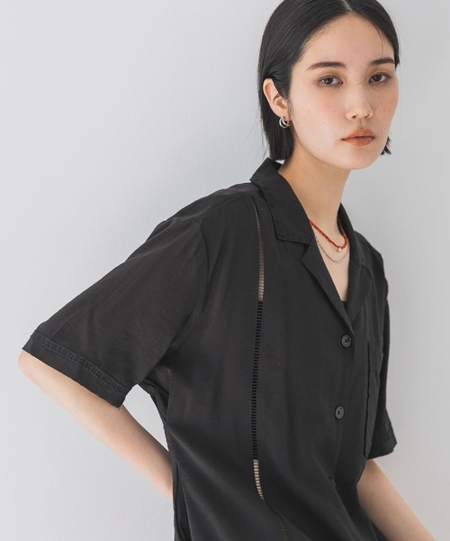 ブラウス シャツ フリンジカイキンシャツ レディース JEANASIS ブラウス シャツ サイドタックカイキンシャツ SS