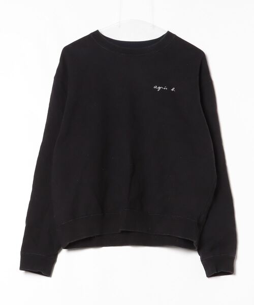 「agnes b.」 スウェットカットソー「Adam et Ropeコラボ」 S ブラック レディース agnes b. 「agnes b.」 スウェットカットソー「Adam et Rope