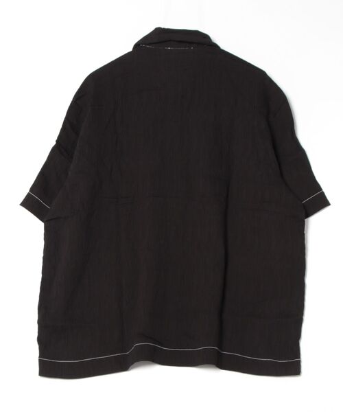シャツ a.p.o.v. ホワイトステッチデザインテンセル楊柳オーバーサイズ