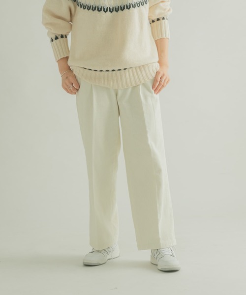 「FORK&SPOON」 コーデュロイパンツ 1 アイボリー レディース_画像2