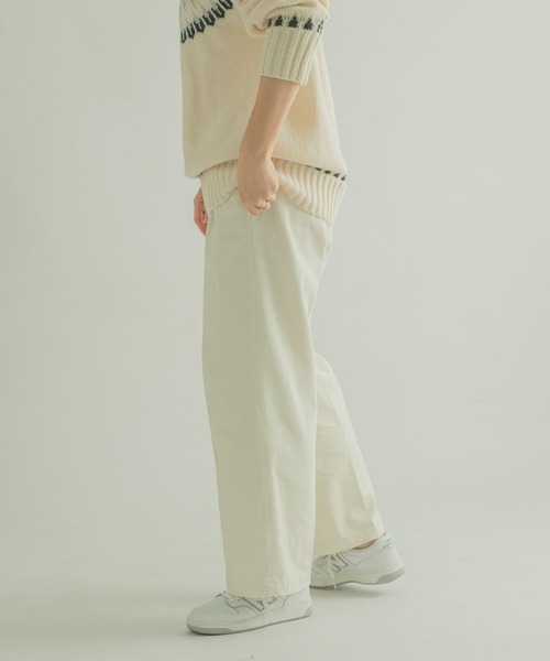 「FORK&SPOON」 コーデュロイパンツ 1 アイボリー レディース_画像3
