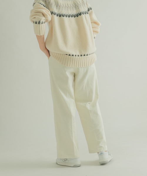 「FORK&SPOON」 コーデュロイパンツ 1 アイボリー レディース_画像4