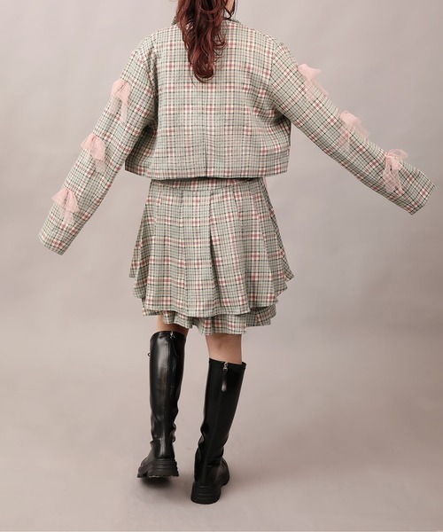 【新品】Lene ヘンリボンチェック　テーラードジャケット 楽天市場】5LLまで展開！ グレンチェック ジャケット テーラード