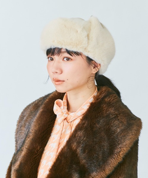 「kaorinomori」 キャップ M/57.5cm ホワイト レディース_画像5