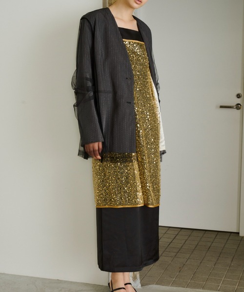 ANDRESD ドレス satin minimal dress / サテンミニマルドレス