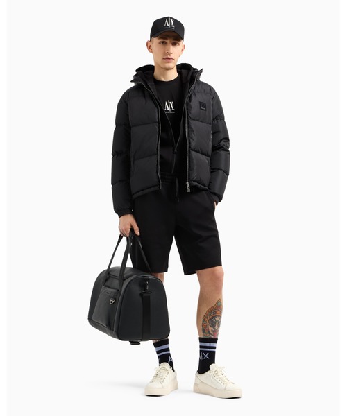 Armani Exchange ブラック ジップアップパーカー ARMANI EXCHANGE 「ARMANI EXCHANGE」 ジップアップパーカー