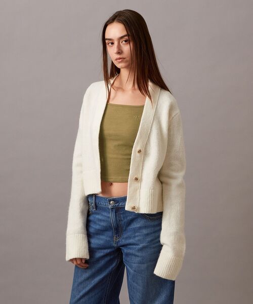   カルバンクラインニットカーデガン　メンズ　レディース Calvin Klein カーディガン クラシック トラッカー Vネック