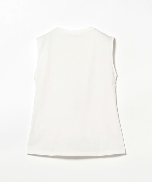 【WHITE】フロントリボン ノースリーブ プルオーバー Demi-Luxe BEAMS（デミルクス ビームス）フロントリボン ノースリーブ