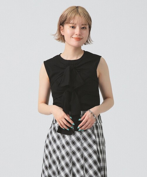 Ray BEAMS（レイ ビームス） tシャツ フロント リボン ノースリーブ