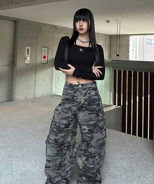 KsG tシャツ クロップドムーンロゴトップス レディース : ZOZOTOWN