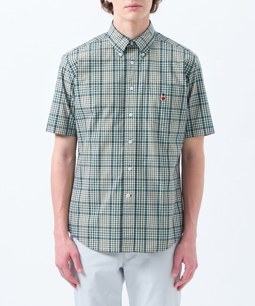【美品】MACKINTOSH 半袖シャツ チェック柄 MACKINTOSH PHILOSOPHY シャツ バッキンガムベア 半袖ボタン