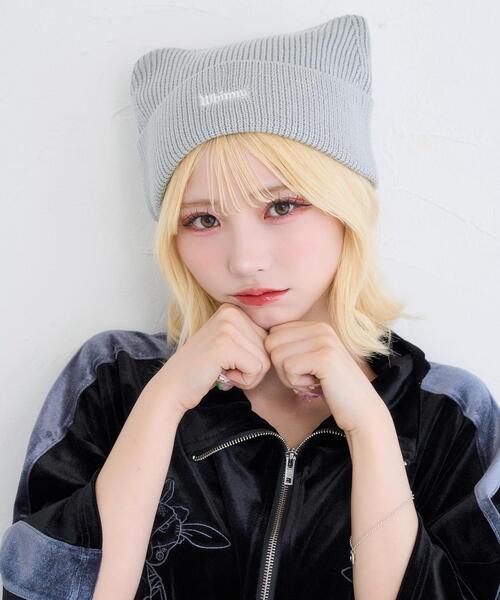 ニット帽 ニットキャップ 「HIKA」花柄カギ編みニットHAT