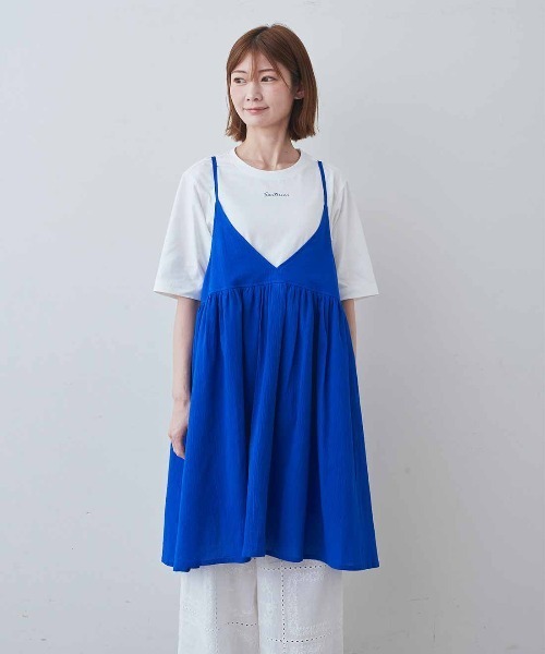 eikokondo 未使用　青のチュニック IEDIT（イディット） チュニック きくちあつこさんコラボ 楊柳コットン