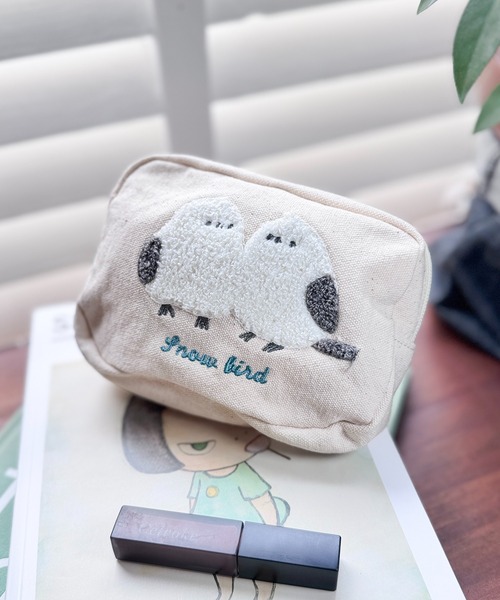 ❤️じゃん❤️エコティッシュカバー　スクウェアポーチ　巾着　ミニポーチ CALIFORNIA OUTFITTERS ポーチ 6A2 アニマル刺繍ポーチ
