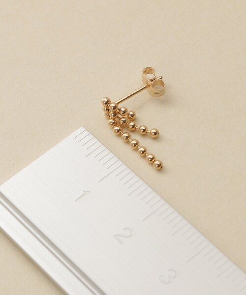 ピアス K10ティアボールチェーンピアス レディースの画像