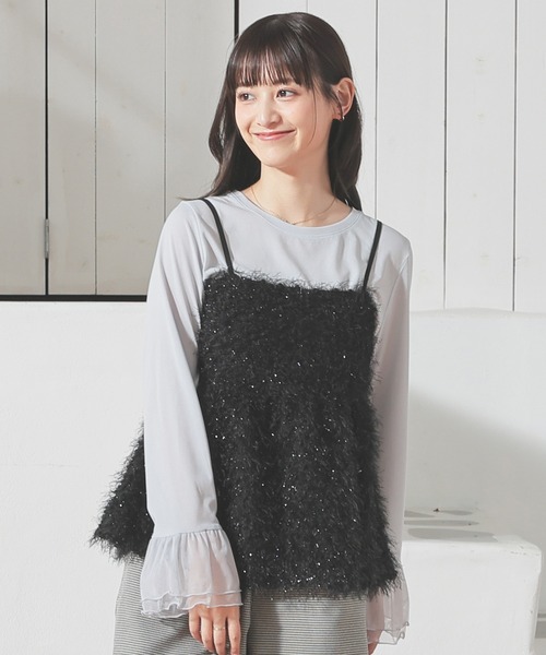 Honeys（ハニーズ） キャミソール フェザーキャミソール : ZOZOTOWN