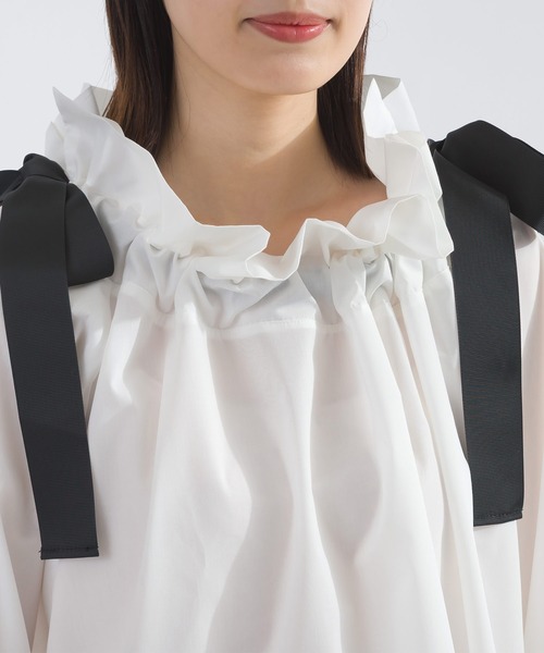 PICCIN PERLA ブラウス シャツ ダブルリボンザビエルブラウス