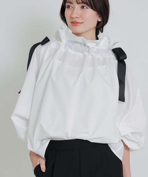 PICCIN PERLA ブラウス シャツ ダブルリボンザビエルブラウス