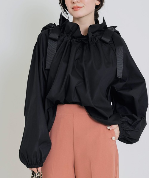 PICCIN PERLA ブラウス シャツ ダブルリボンザビエルブラウス