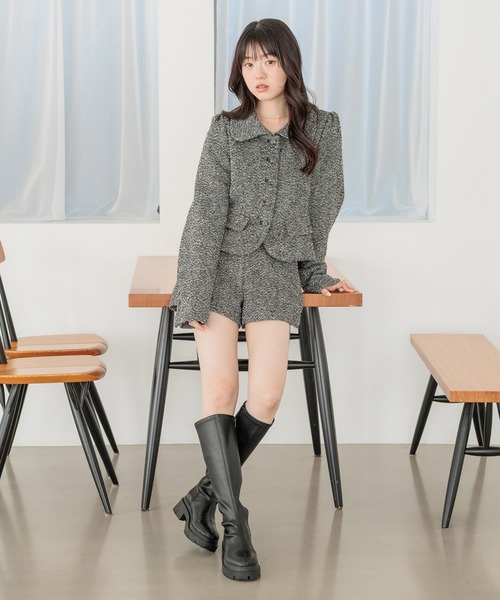 【未使用】Heather ストレッチロングブーツ　Lサイズ　M71003-7 Heather（ヘザー） ブーツ スクエアストレッチロングブーツ 138307