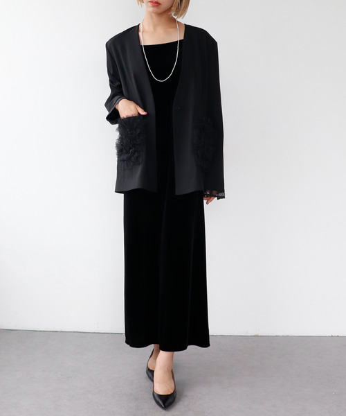 Three Four Time（スリーフォータイム） ワンピース ベロアカップ付き